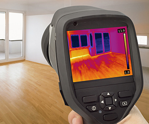infrared scan of room during energy audit